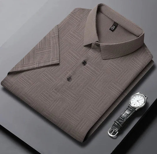 Polo testurizzata da uomo manica corta