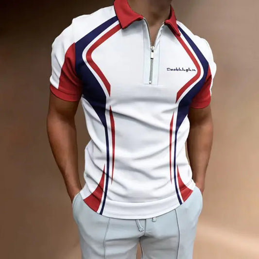 Polo a maniche corte a righe da uomo - Vestibilità traspirante
