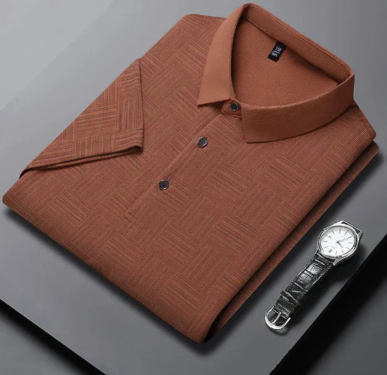 Polo testurizzata da uomo manica corta