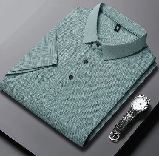 Polo testurizzata da uomo manica corta